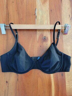 La Perla Mesh Underwire Bra Intimates Black Label Semi Sheer Minimalist 34 C